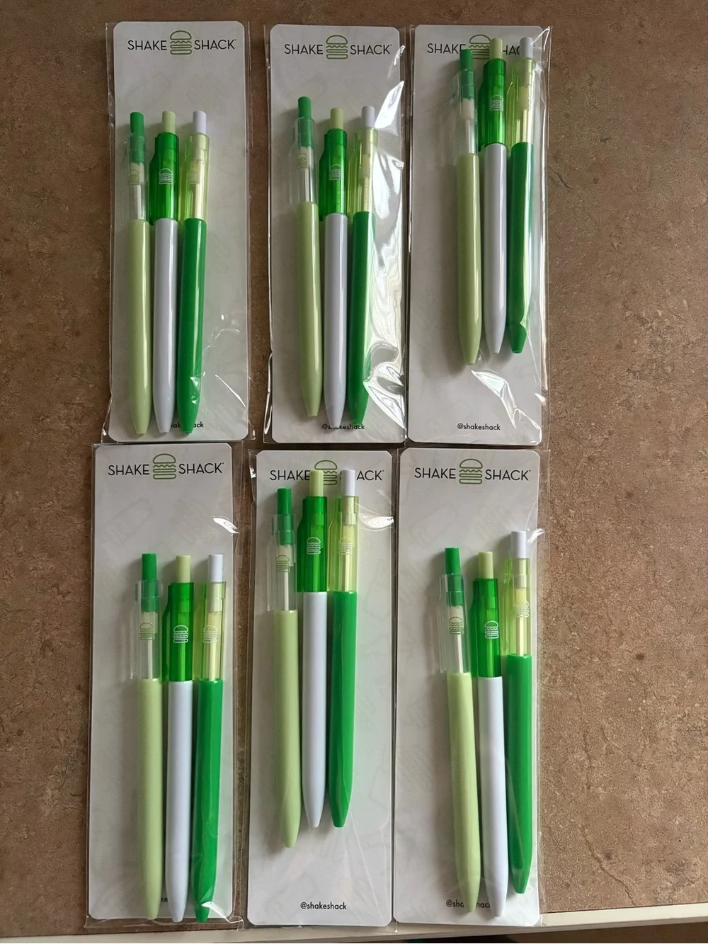 Shake Shack branded pens , 3 pack *6 packages (15 pens) — Home Office Set